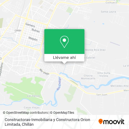 Mapa de Constructoras-Inmobiliaria y Constructora Orion Limitada