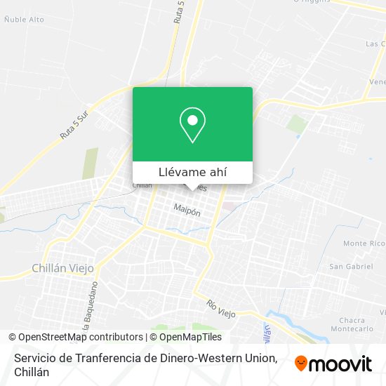 Mapa de Servicio de Tranferencia de Dinero-Western Union