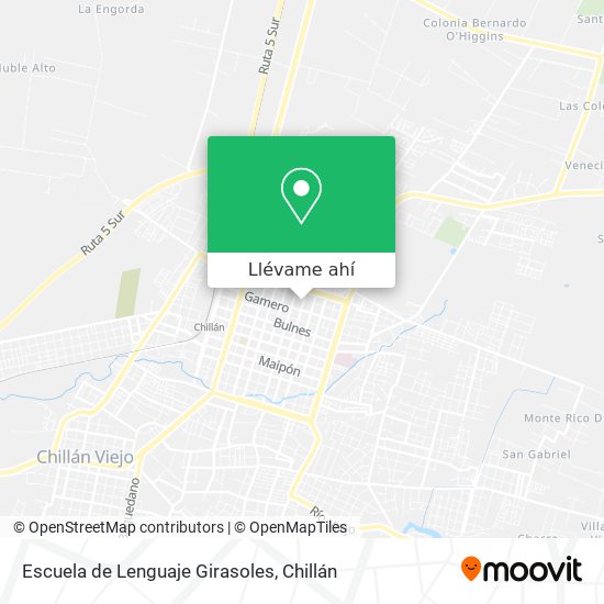 Mapa de Escuela de Lenguaje Girasoles