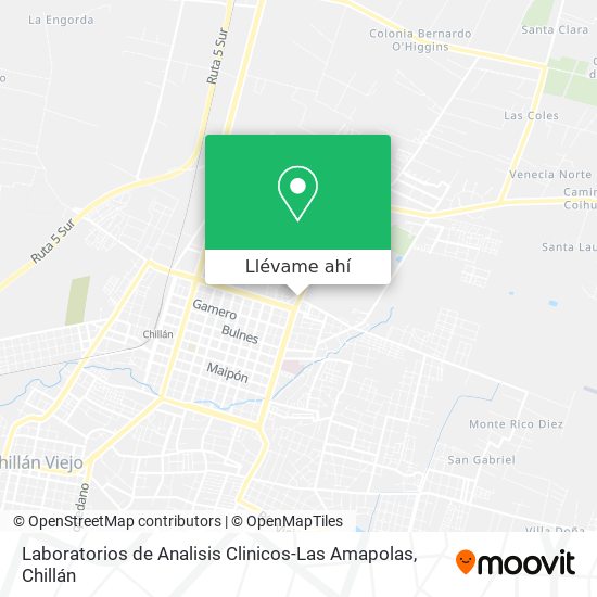 Mapa de Laboratorios de Analisis Clinicos-Las Amapolas