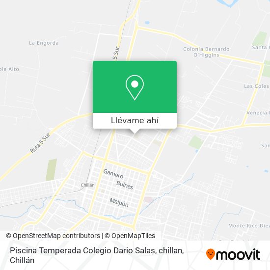Mapa de Piscina Temperada Colegio Dario Salas, chillan