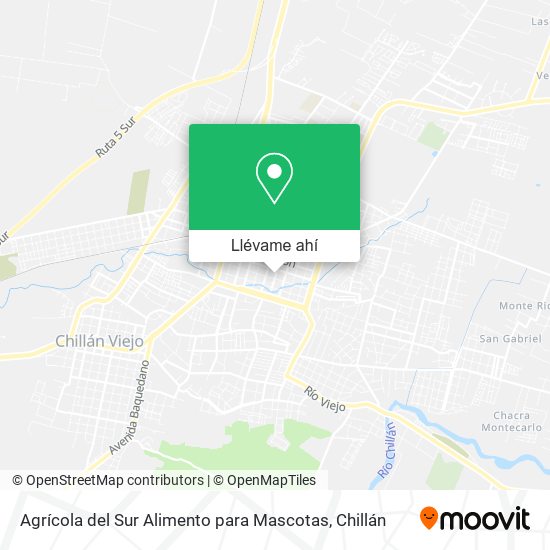 Mapa de Agrícola del Sur Alimento para Mascotas