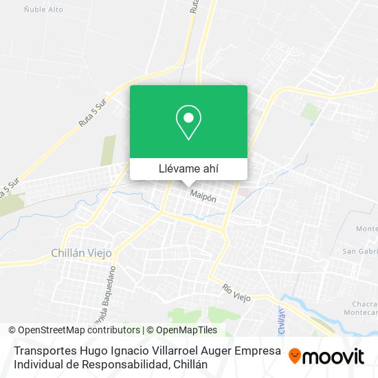 Mapa de Transportes Hugo Ignacio Villarroel Auger Empresa Individual de Responsabilidad