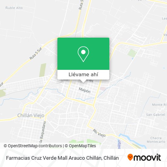 Mapa de Farmacias Cruz Verde Mall Arauco Chillán