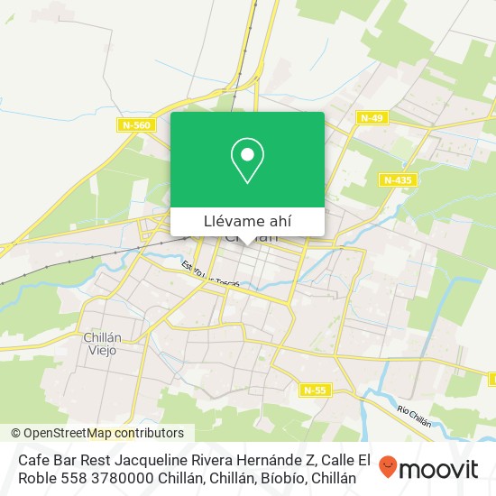 Mapa de Cafe Bar Rest Jacqueline Rivera Hernánde Z, Calle El Roble 558 3780000 Chillán, Chillán, Bíobío