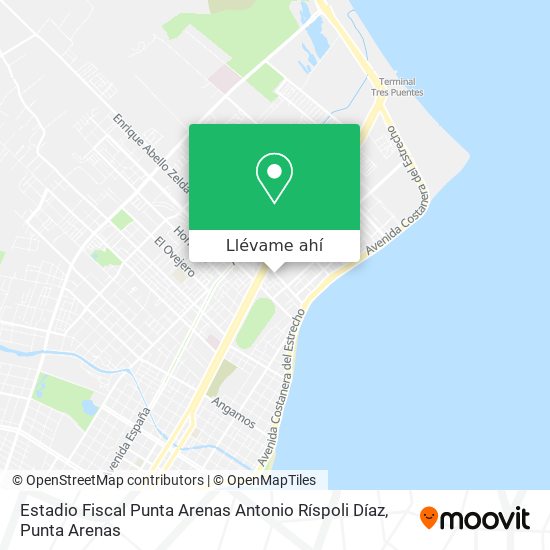 Mapa de Estadio Fiscal Punta Arenas Antonio Ríspoli Díaz