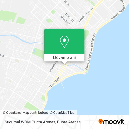 Mapa de Sucursal WOM Punta Arenas