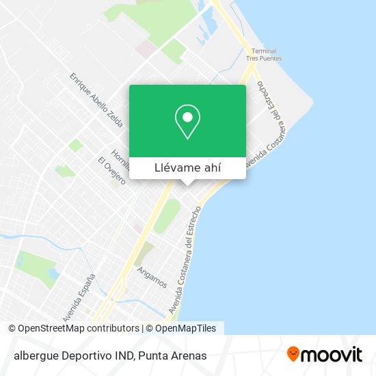 Mapa de albergue Deportivo IND