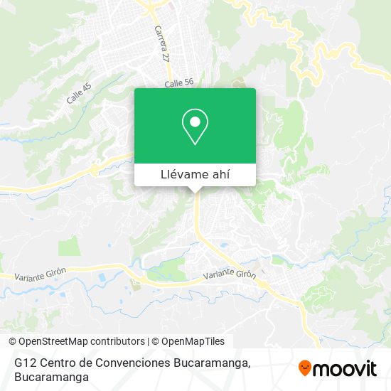 Mapa de G12 Centro de Convenciones Bucaramanga