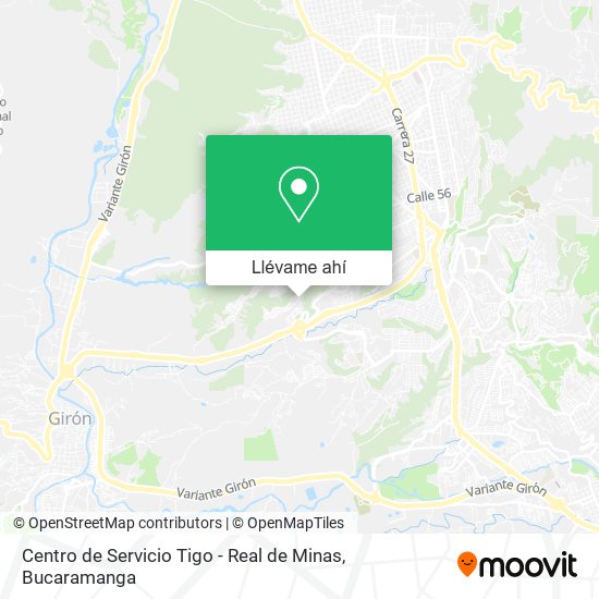 Mapa de Centro de Servicio Tigo - Real de Minas