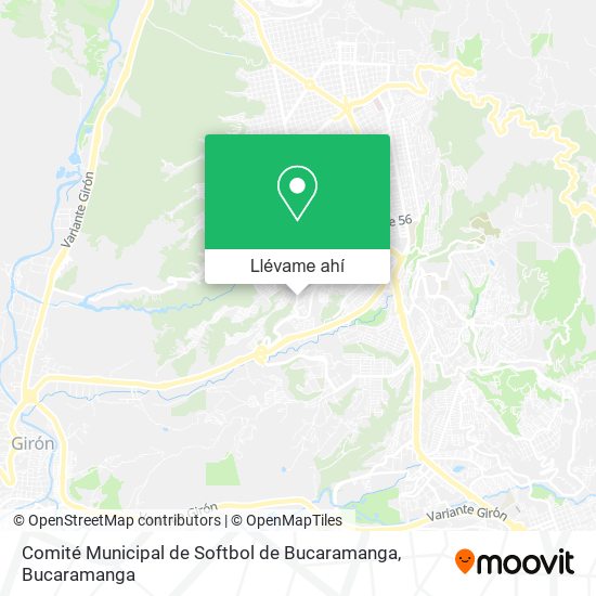 Mapa de Comité Municipal de Softbol de Bucaramanga