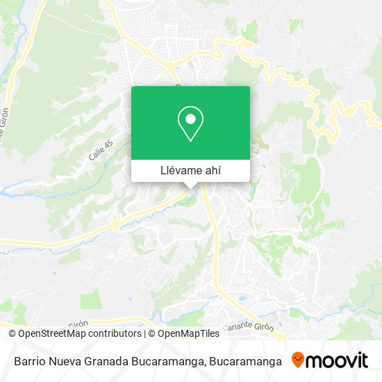 Mapa de Barrio Nueva Granada Bucaramanga