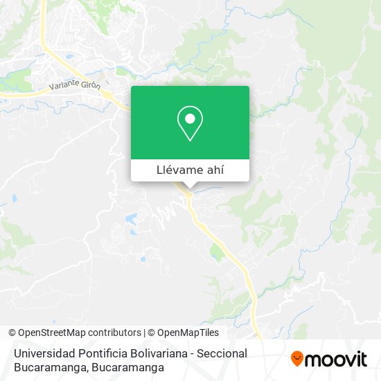Mapa de Universidad Pontificia Bolivariana - Seccional Bucaramanga