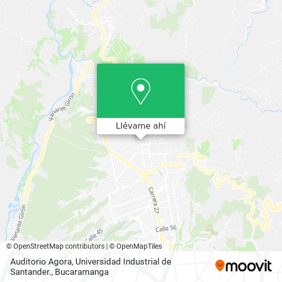 Mapa de Auditorio Agora,  Universidad Industrial de Santander.