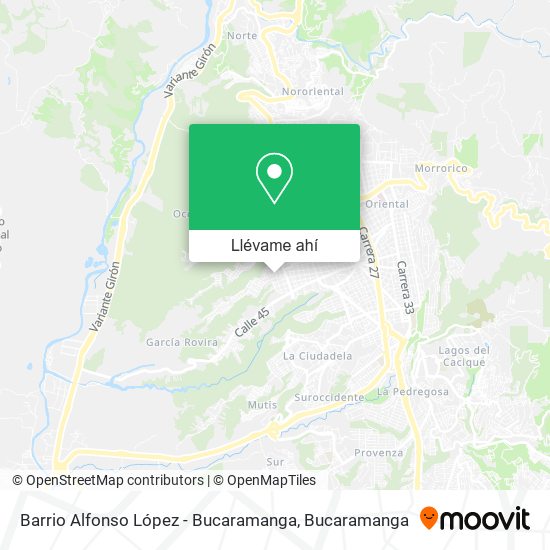 Mapa de Barrio Alfonso López - Bucaramanga