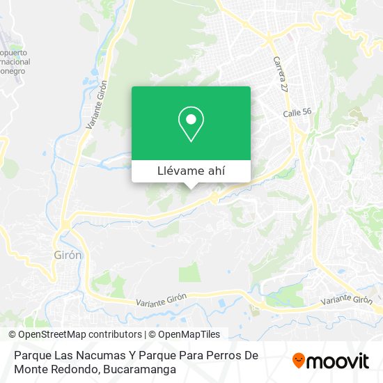 Mapa de Parque Las Nacumas Y Parque Para Perros De Monte Redondo