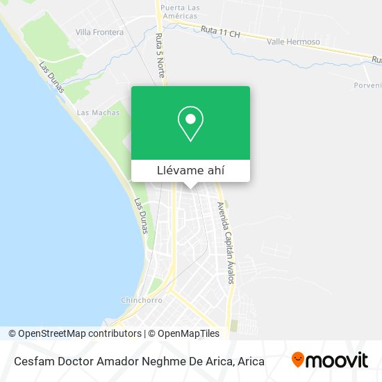 Mapa de Cesfam Doctor Amador Neghme De Arica