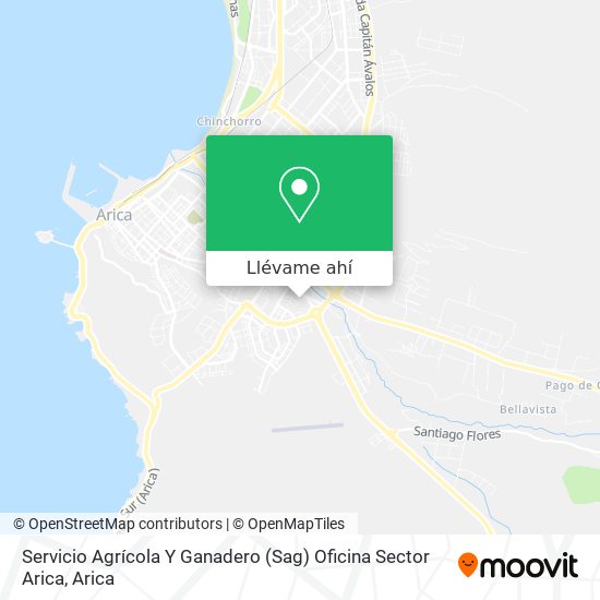 Mapa de Servicio Agrícola Y Ganadero (Sag) Oficina Sector Arica