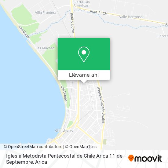 Mapa de Iglesia Metodista Pentecostal de Chile Arica 11 de Septiembre