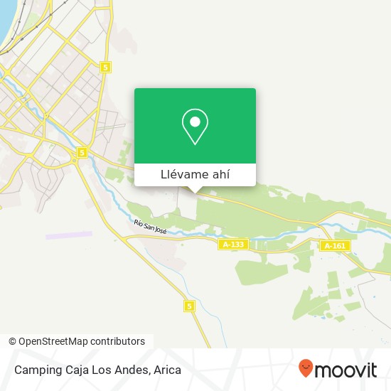 Mapa de Camping Caja Los Andes
