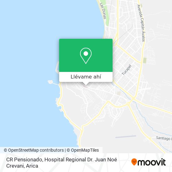 Mapa de CR Pensionado, Hospital Regional Dr. Juan Noé Crevani