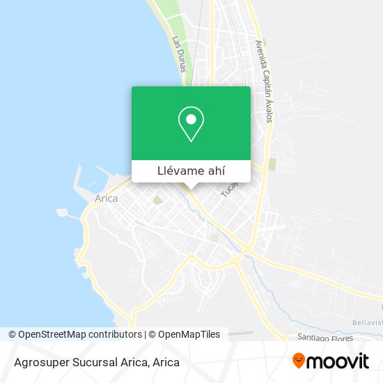 Mapa de Agrosuper Sucursal Arica