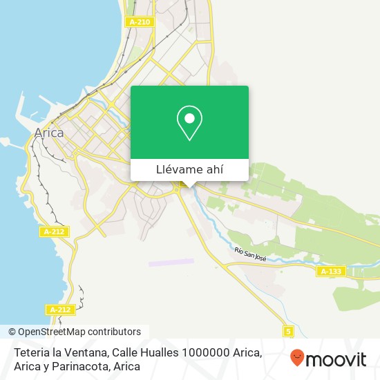 Mapa de Teteria la Ventana, Calle Hualles 1000000 Arica, Arica y Parinacota