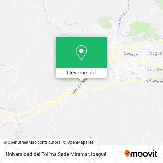 Mapa de Universidad del Tolíma Sede Miramar