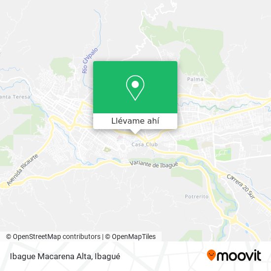 Mapa de Ibague Macarena Alta