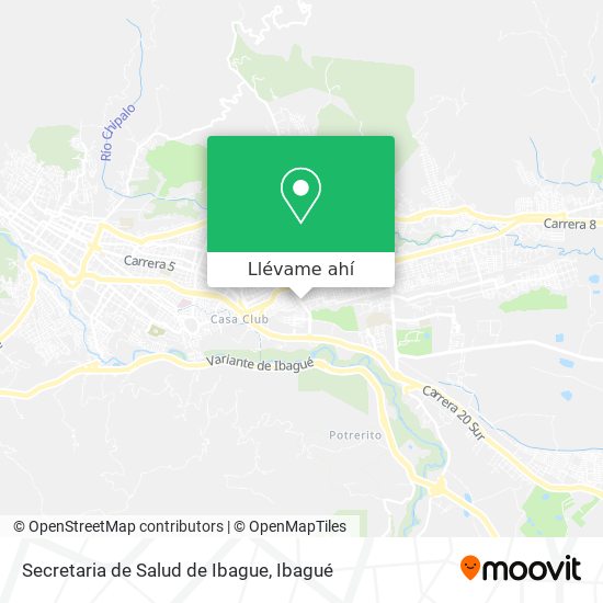 Mapa de Secretaria de Salud de Ibague