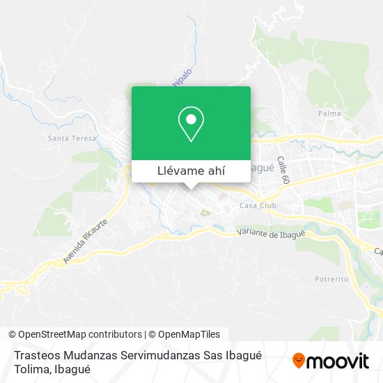 Mapa de Trasteos Mudanzas Servimudanzas Sas Ibagué Tolima