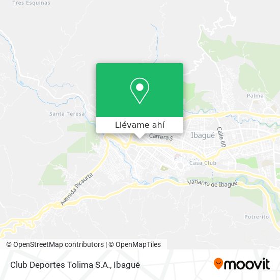 Mapa de Club Deportes Tolima S.A.