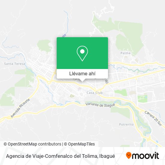 Mapa de Agencia de Viaje-Comfenalco del Tolima