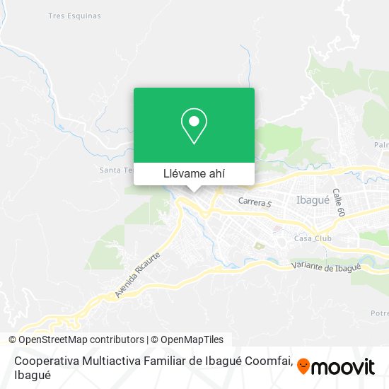 Mapa de Cooperativa Multiactiva Familiar de Ibagué Coomfai