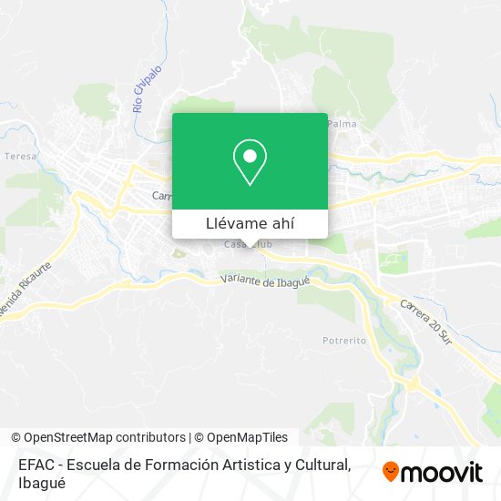 Mapa de EFAC - Escuela de Formación Artistica y Cultural