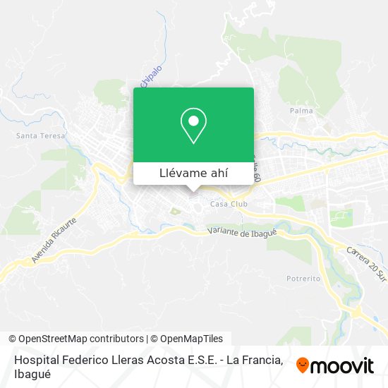 Mapa de Hospital Federico Lleras Acosta E.S.E. - La Francia