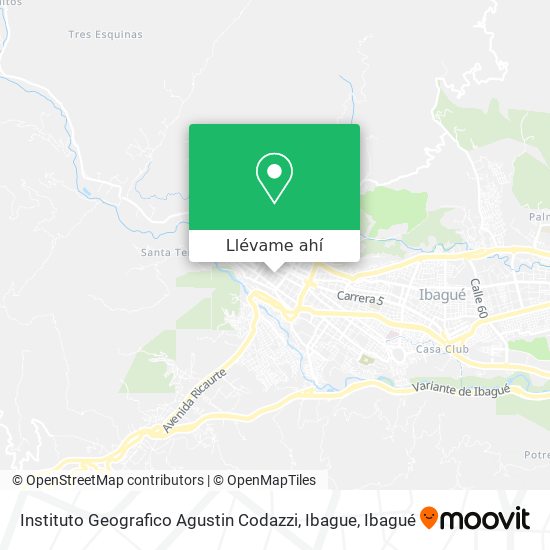 Mapa de Instituto Geografico Agustin Codazzi, Ibague