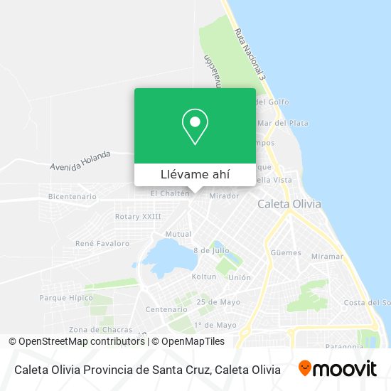 Mapa de Caleta Olivia Provincia de Santa Cruz