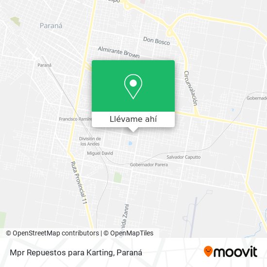 Mapa de Mpr Repuestos para Karting