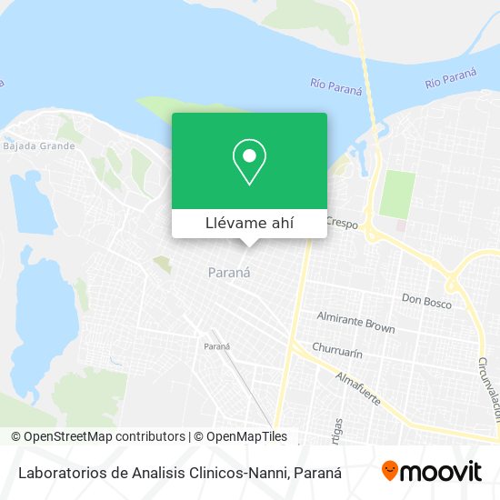 Mapa de Laboratorios de Analisis Clinicos-Nanni