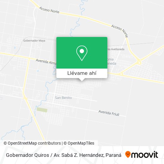 Mapa de Gobernador Quiros / Av. Sabá Z. Hernández