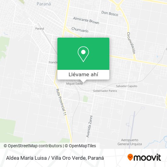 Mapa de Aldea María Luisa / Villa Oro Verde