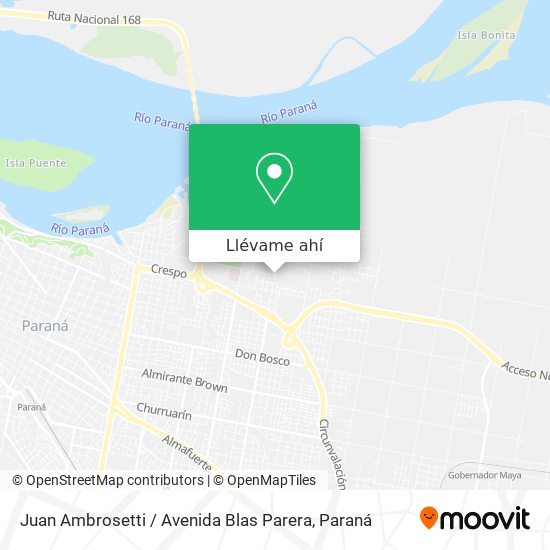 Mapa de Juan Ambrosetti / Avenida Blas Parera