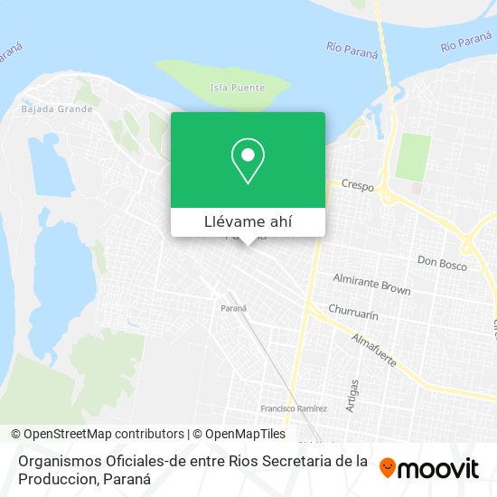 Mapa de Organismos Oficiales-de entre Rios Secretaria de la Produccion