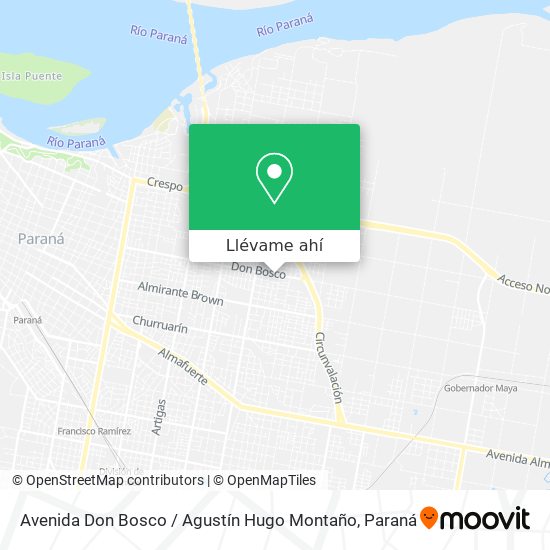 Mapa de Avenida Don Bosco / Agustín Hugo Montaño