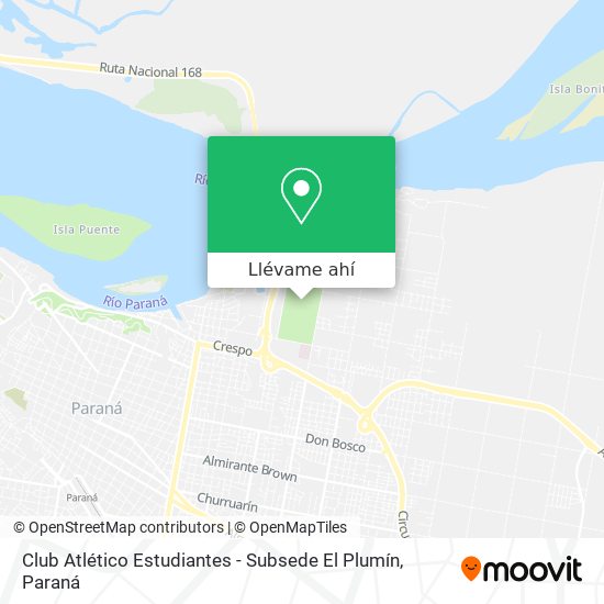 Mapa de Club Atlético Estudiantes - Subsede El Plumín