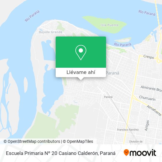 Mapa de Escuela Primaria Nº 20 Casiano Calderón