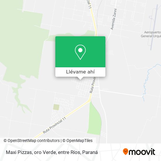 Mapa de Maxi Pizzas, oro Verde, entre Ríos