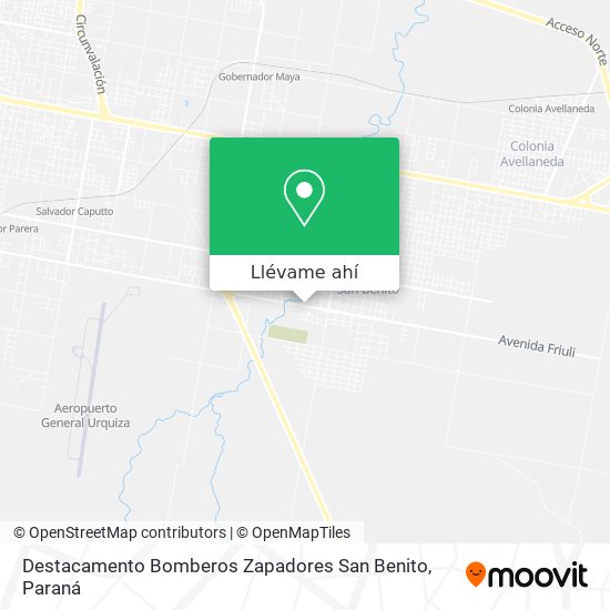 Mapa de Destacamento Bomberos Zapadores San Benito