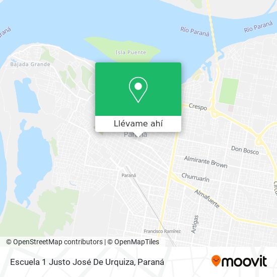 Mapa de Escuela 1 Justo José De Urquiza